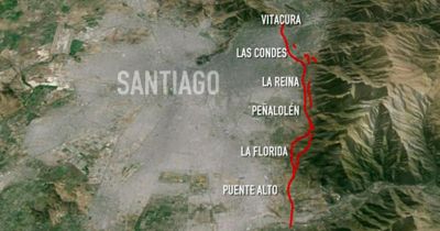 La Falla de San Ramón recorre las comunas de Vitacura, Las Condes, La Reina, Peñalolén, La Florida, Puente Alto y San José de Maipo.