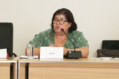 Myriam Barahona, presidenta de la Federación de Asociaciones de Funcionarios de la Universidad de Chile.