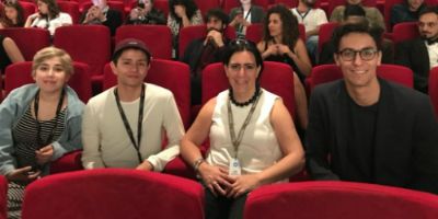 Paula Araneda (productora), Diego Céspedes (director), Macarena López (académica ICEI), Matías De Bourguignon (productor ejecutivo). FOTO: Cortesía AGOSTO Cine.