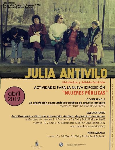 Actividades de Julia Antivilo en la Universidad de Chile.