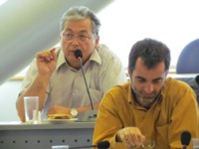 Los Senadores académicos de la Facultad de Ciencias, Raúl Morales y Nicolás Guiliani. Este último también representará al Senado en la comisión mixta.