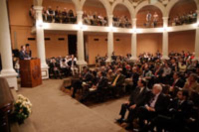 Durante su discurso en la ceremonia de Inauguración del Año Académico 2013 de la U. de Chile, este 23 de abril en el Salón de Honor de Casa Central.