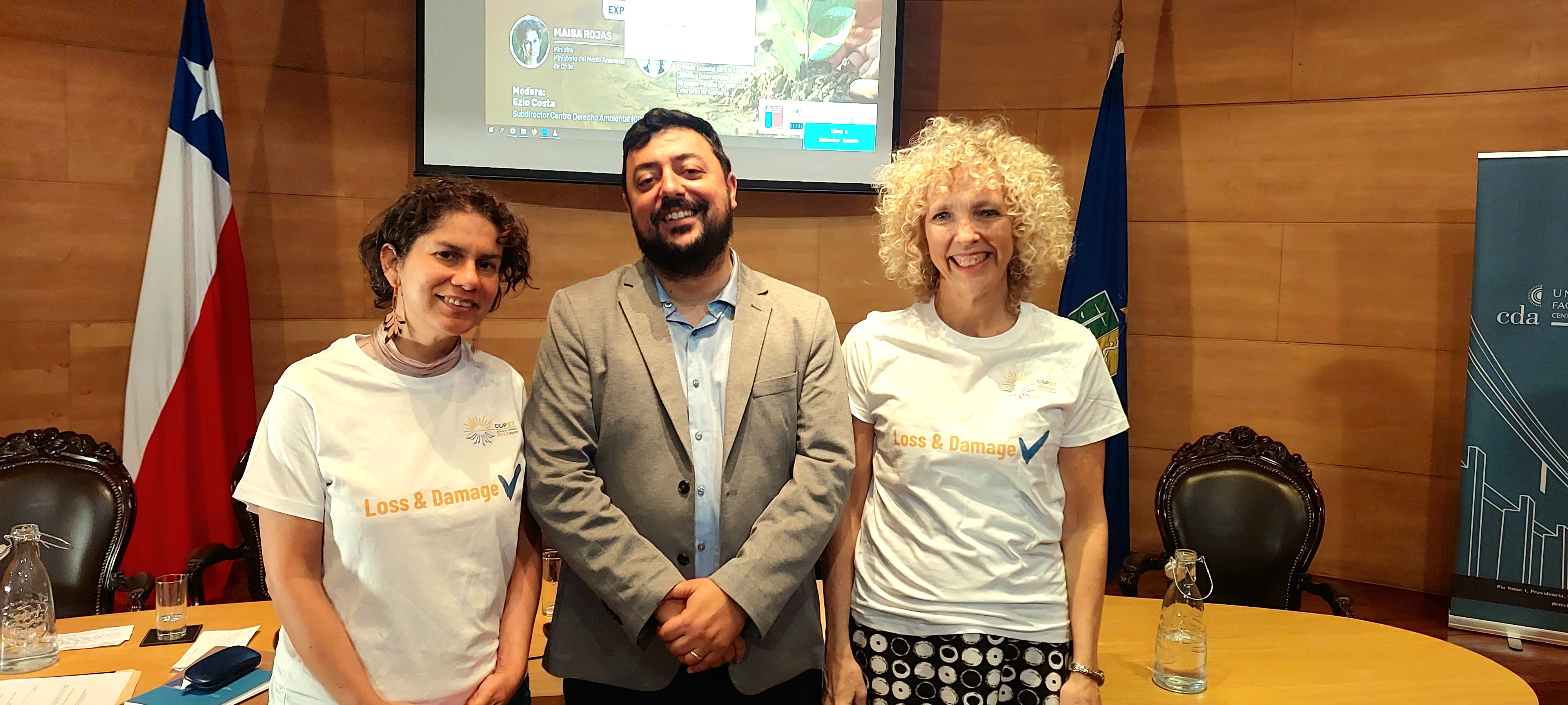 Maisa Rojas, Ministra del Medio Ambiente, Ezio Costa, subdirector CDA y Jennifer Morgan, Secretaria de Estado alemana