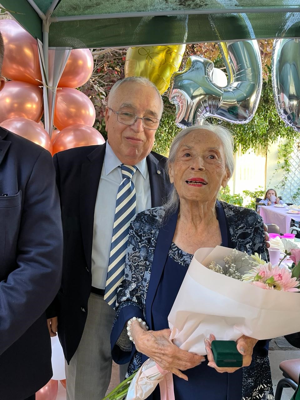 Catalina Meléndez del Villar, durante la celebración de sus 104 años de vida. 