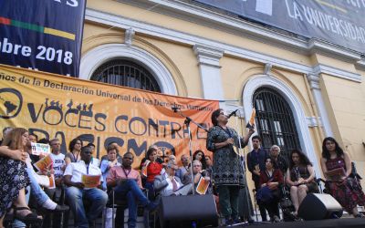 Mundo migrante, indígena, académico y cultural se reunió a reivindicar los Derechos Humanos
