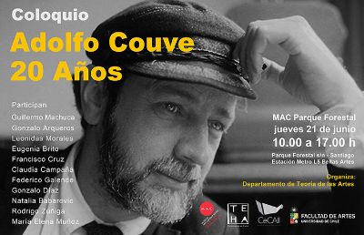 El Coloquio "Adolfo Couve, 20 años" se realizará el jueves 21 de junio, entre las 10:00 y las 17:00 horas, en MAC Parque Forestal.