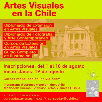 Diplomados y Cursos de Extensión virtuales ofrece el Depto. de Artes Visuales 2020