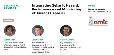 El curso técnico "Integrating Seismic Hazard, Performance and Monitoring of Tailings Deposits" se realizó el día lunes 30 de agosto.