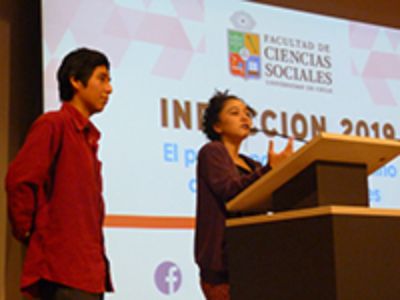 Daniel Castro, consejero FECh, y Pía González representante estudiantil y ex presidenta del Centro de Estudiantes de Cs. Sociales periodo 2018.
