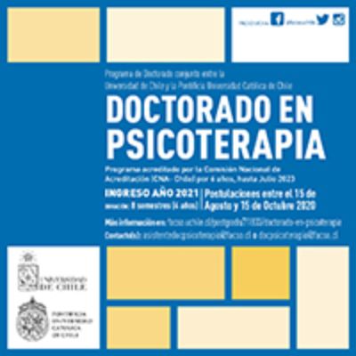 El periodo de postulaciones al Doctorado en Psicoterapia se encuentra abierto hasta el próximo 15 de octubre. 