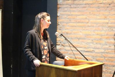 Nicole Ehrenfeld, Directora Ejecutiva de Iniciativa Científica Milenio expuso al cierre del lanzamiento del Núcleo Movilidades y Territorios MOVYT.
