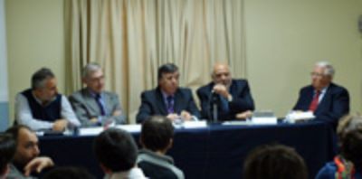 Profesores Ricardo Marzuca, Claude Pomerleau, José Morandé, Eugenio Chahuán y Walter Sánchez.