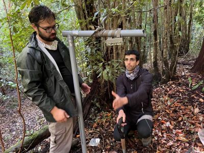 Equipo liderado por el profesor André Rubio instala cámaras trampas infrarrojas en el bosque para estudiar la conducta del ratón colilargo, principal transmisor del virus Hanta.