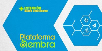 Imagen gráfica de la nueva Plataforma Siembra, portal que alberga actividades y proyectos de extensión y vinculación con el medio de la Universidad de Chile.