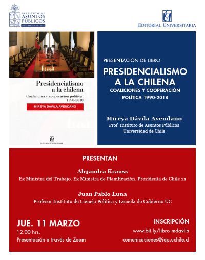 Presentación del libro Presidencialismo a la chiena, de Mireya Dávila