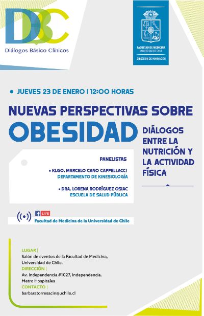 Afiche Conferencia: “Diálogo Básico Clínico: Obesidad, desde la perspectiva de la nutrición y actividad física.”