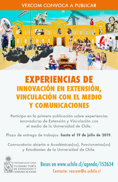 Convocatoria para la primera publicación sobre Experiencias de Innovación en Extensión, Vinculación con el Medio y Comunicaciones de la Universidad de Chile.