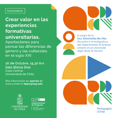 Banner Conversatorio abierto: "Crear valor en las experiencias formativas universitarias. Aportaciones para pensar las diferencias de género y las culturales en el siglo XXI"