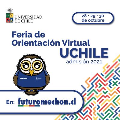 Banner Feria de orientación virtual UChile para la admisión 2021 - Charlas