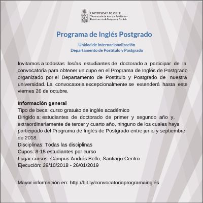 Programa de Inglés de Postgrado