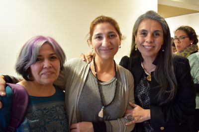 Monica Retamal, Directora Estudiantil Arte; Leyla Hauva, Directora Asuntos Estudiantiles ICEI; Carmen Gloria Bravo, DAE de FEN 