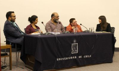  En el foro participó Mauricio Álamo, Director de Marta; Karina Rojas, actriz de Marta; Patricio Bustamante y Josefa Ruiz, representantes del Colectivo Otras formas de mirar.