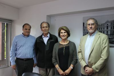 Profesores Merino y García en compañía del presidente del CEv, Luis Valladares y el vicpresidente, Miguel Allende