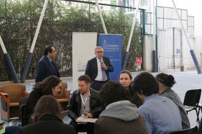 El Rector Ennio Vivaldi participó de la primera jornada "La Chile Piensa y Actúa sobre Crisis Climática", realizada en distintos campus de la U. de Chile. 