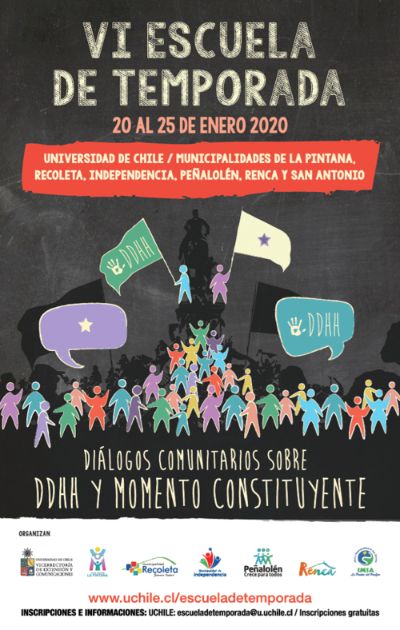 La Escuela de Temporada "Diálogos sobre Derechos Humanos y Momento Constituyente" se realizará en las comunas de La Pintana, Recoleta, Independencia, Peñalolén, Renca y San Antonio.