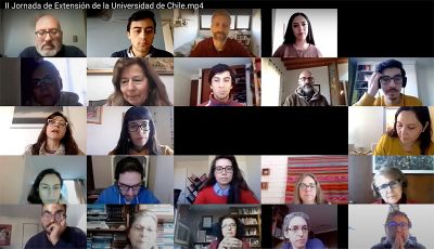 La II Jornada de Extensión de la Universidad de Chile "Repensando la Extensión en tiempos de crisis" se realizó de manera virtual producto de la contingencia.