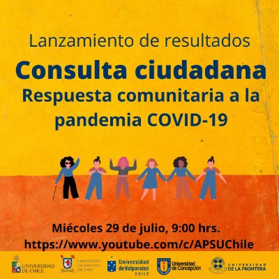 El lanzamiento de los resultados está agendado para este miércoles 29 de julio a las 9:00 hrs a través del canal de YouTube del Departamento de Atención Primaria y Salud Familiar de la U. de Chile.