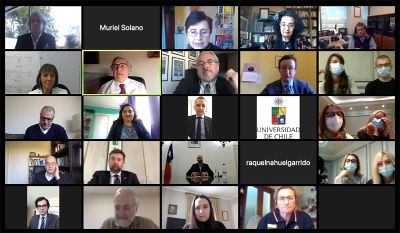 Este lunes autoridades de gobierno, de la U. de Chile y su Hospital Clínico, de la Embajada de Italia y de la comunidad italiana en Chile dieron una bienvenida virtual a la delegación.