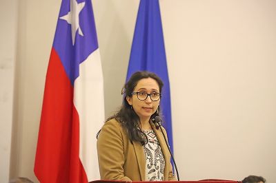 La Académica de FACSO y coordinadora de la RedPE, Anahí Urquiza. 