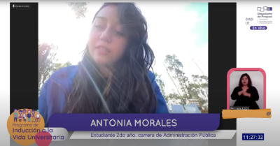 La estudiante de Administración Pública, Antonia Morales, puntualizó la importancia de formar comunidad entre compañeras y compañeros, además de dialogar con sus familias y comunidad universitaria.