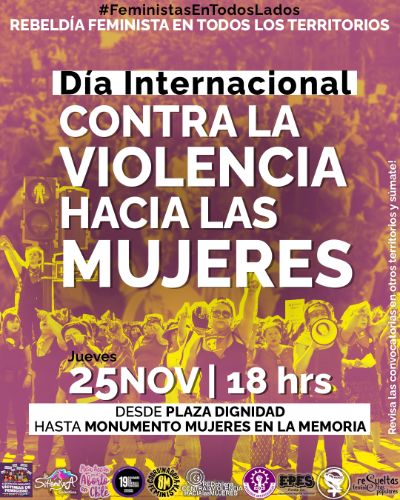 Afiche oficial de la marcha de hoy en el Día Internacional contra la violencia hacia las mujeres.