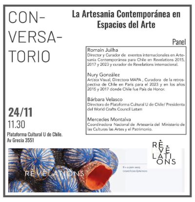 Afiche Conversatorio "Artesanía contemporánea en espacios del arte"