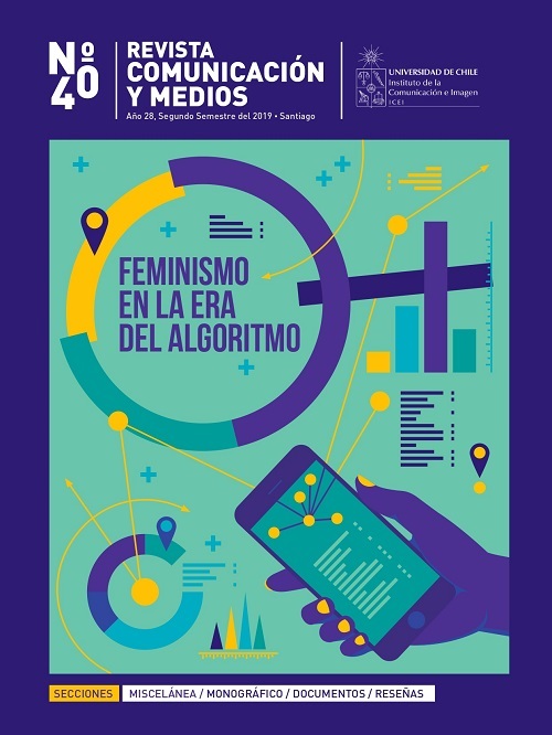 Artículos sobre feminismo digital incluye el número 40 de la revista  Comunicación y Medios - Universidad de Chile