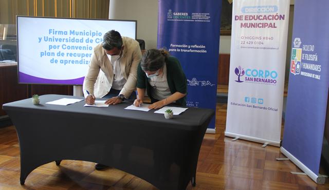 Universidad de Chile y Municipalidad de San Bernardo se unen en Plan de Recuperación de Aprendizajes