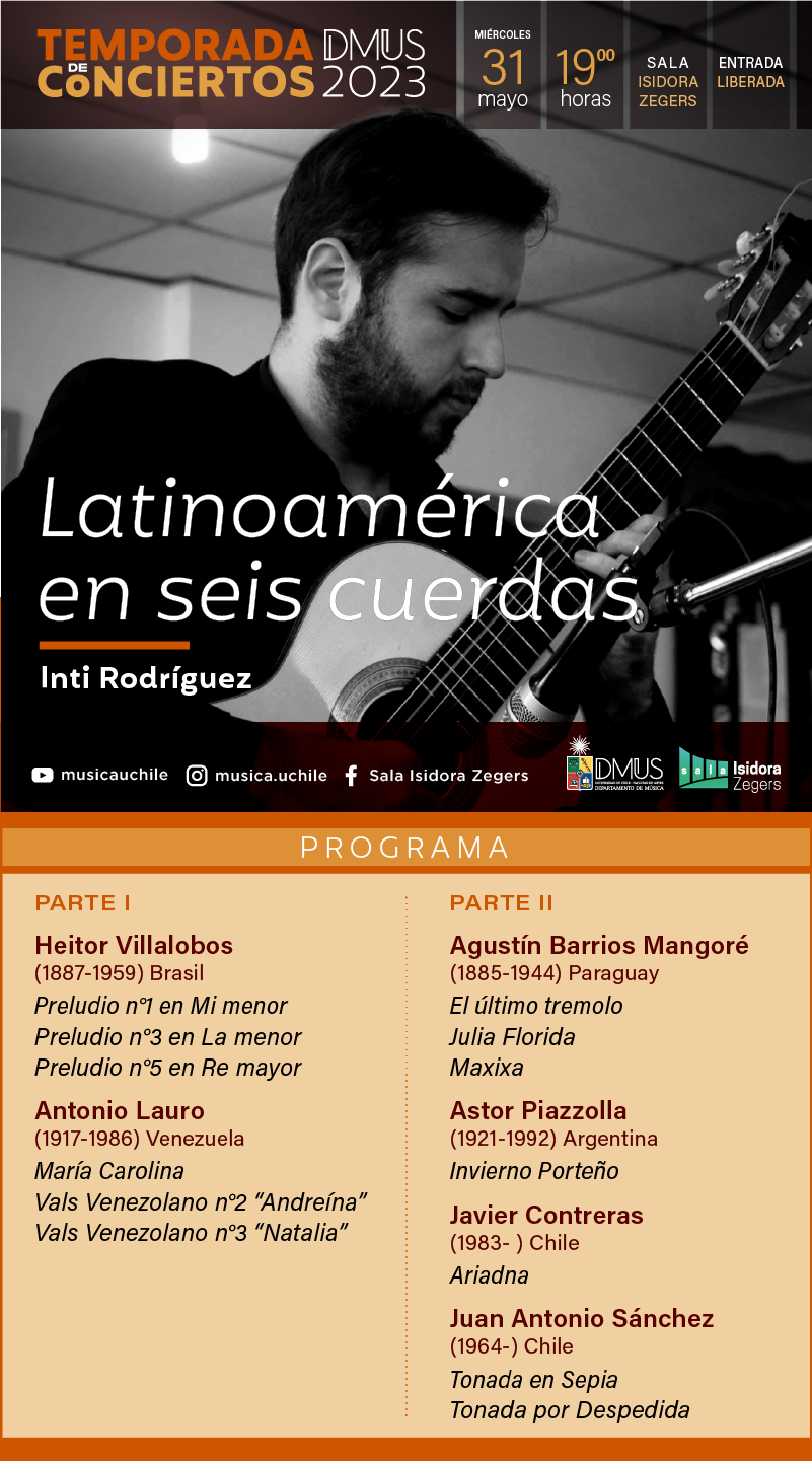 Concierto “Latinoamérica en seis cuerdas” en sala Isidora Zegers